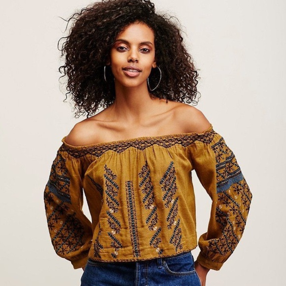 Free People All I Need Embroidered Top